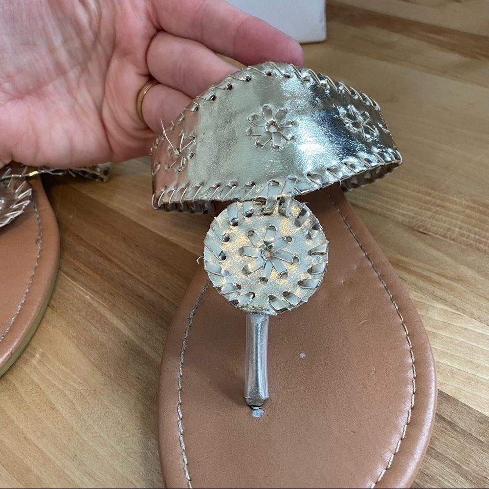 Altar'd State Light Gold 'Rosetta' Style Woven Flat Slide On Sandals Size 8 1/2 - Picture 7 of 10